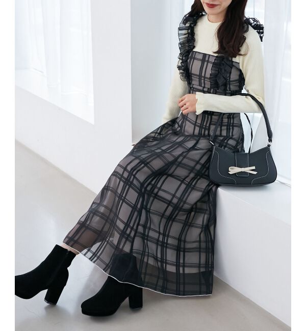 MAJESTICLEGON「ショルダーフリルドッキングワンピ」|ワンピース|