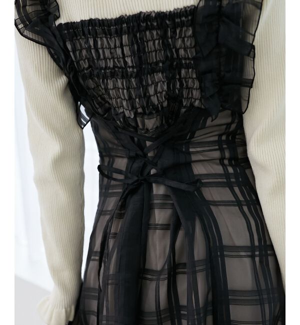 MAJESTICLEGON「ショルダーフリルドッキングワンピ」|ワンピース|