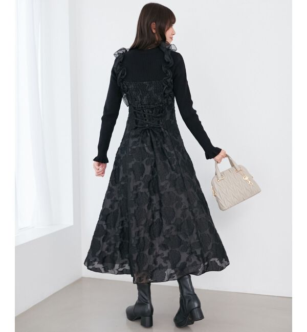 MAJESTICLEGON「ショルダーフリルドッキングワンピ」|ワンピース|