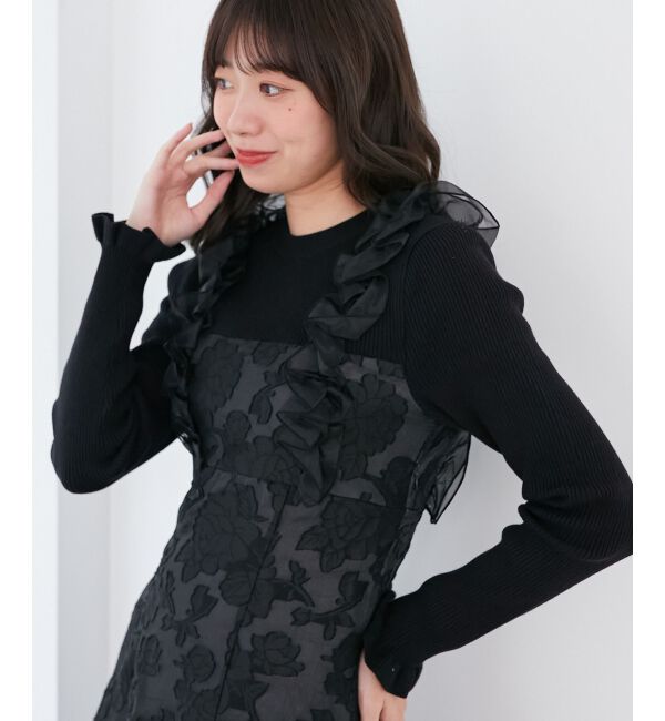 MAJESTICLEGON「ショルダーフリルドッキングワンピ」|ワンピース|