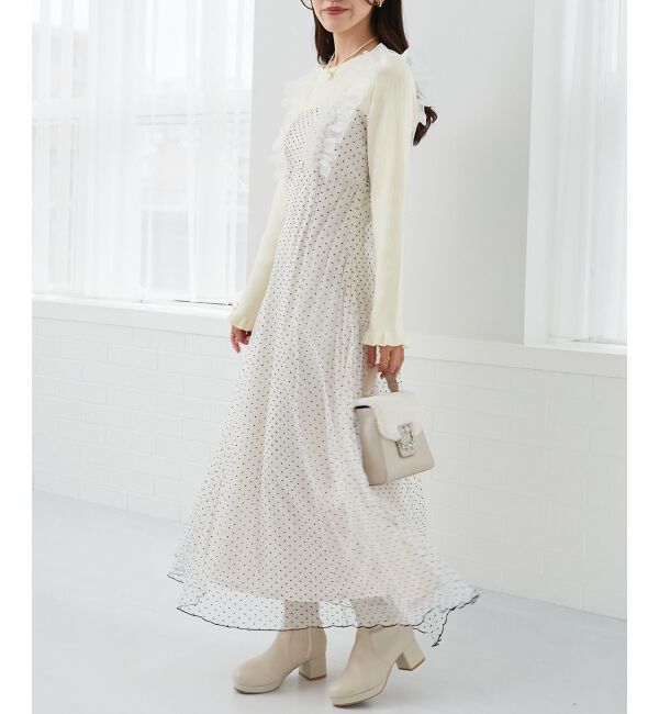 MAJESTICLEGON「ショルダーフリルドッキングワンピ」|ワンピース|