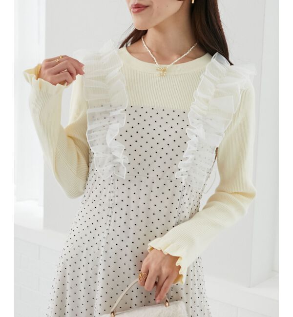 MAJESTICLEGON「ショルダーフリルドッキングワンピ」|ワンピース|