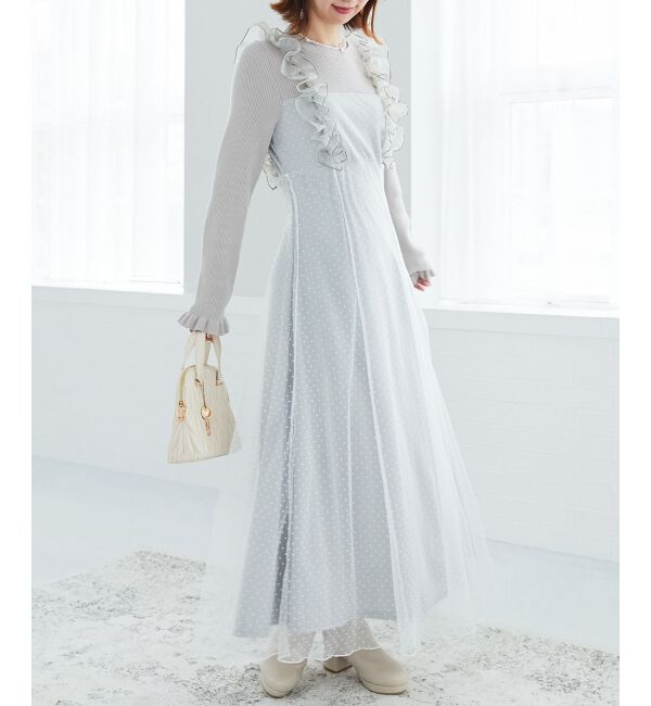 MAJESTICLEGON「ショルダーフリルドッキングワンピ」|ワンピース|