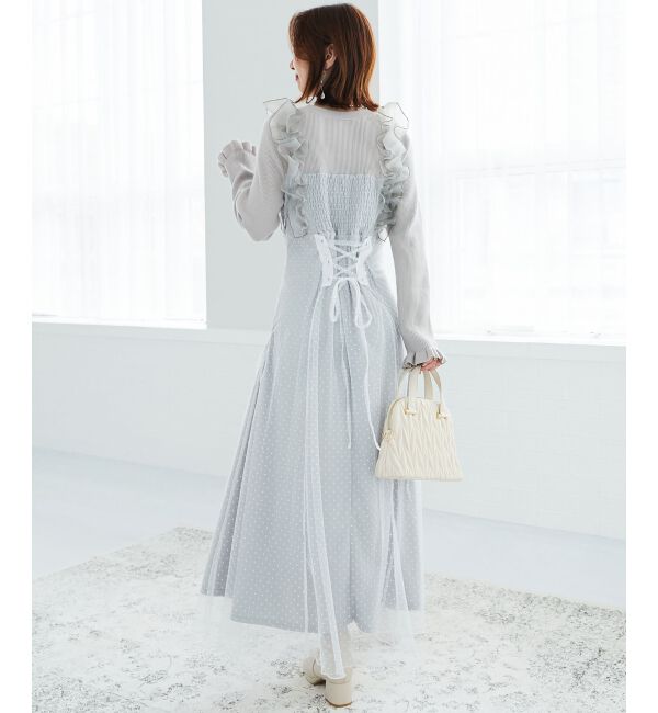 MAJESTICLEGON「ショルダーフリルドッキングワンピ」|ワンピース|