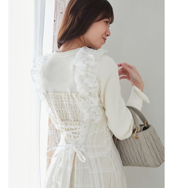 MAJESTICLEGON「ショルダーフリルドッキングワンピ」|ワンピース|