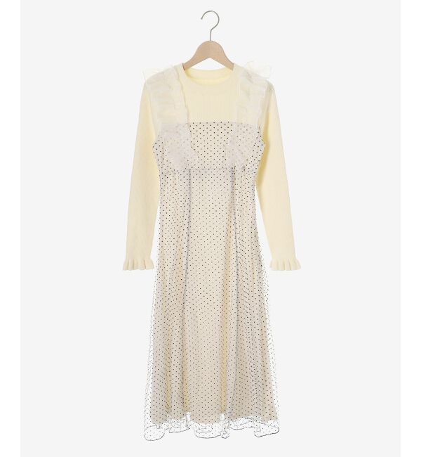 MAJESTICLEGON「ショルダーフリルドッキングワンピ」|ワンピース|