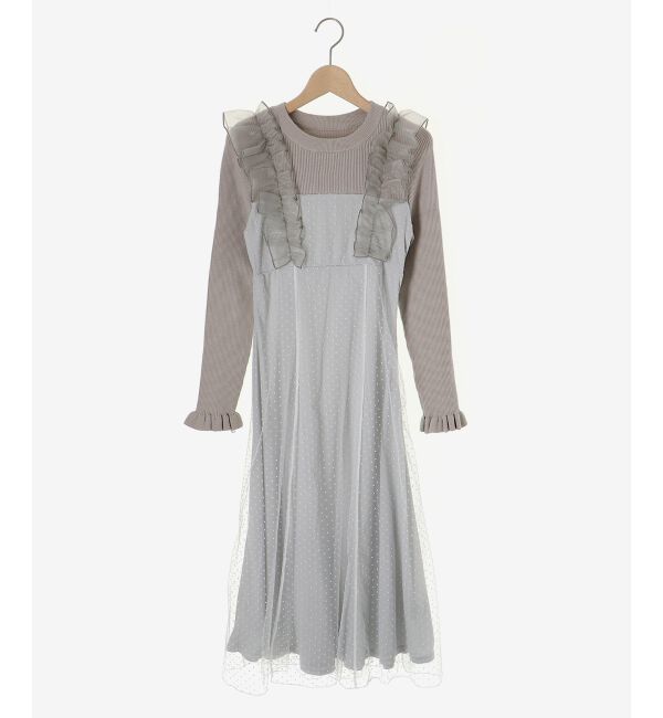 MAJESTICLEGON「ショルダーフリルドッキングワンピ」|ワンピース|