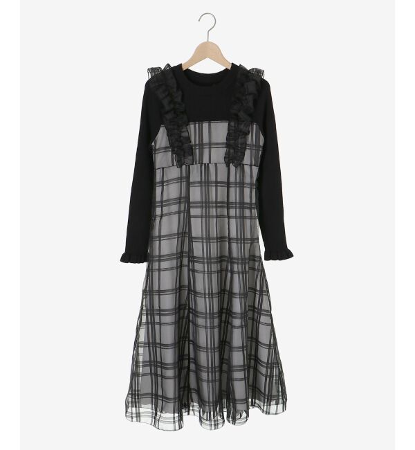 MAJESTICLEGON「ショルダーフリルドッキングワンピ」|ワンピース|