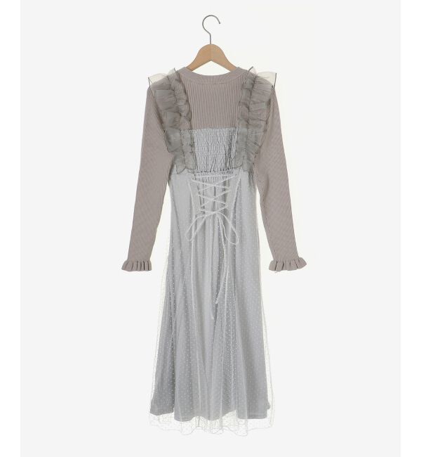 MAJESTICLEGON「ショルダーフリルドッキングワンピ」|ワンピース|