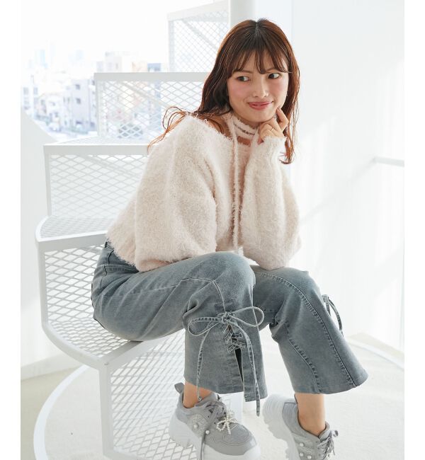 MAJESTICLEGON「チョーカー付きプードルニット」|ニット・セーター|