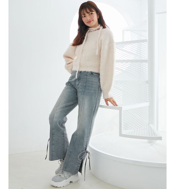 MAJESTICLEGON「チョーカー付きプードルニット」|ニット・セーター|