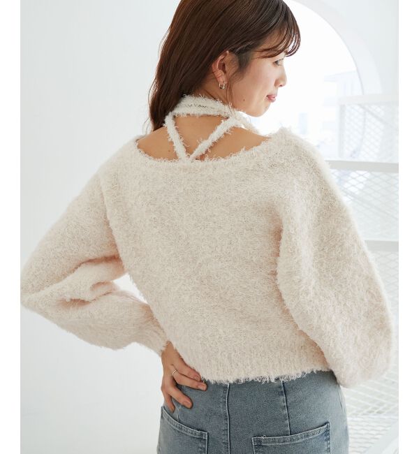 MAJESTICLEGON「チョーカー付きプードルニット」|ニット・セーター|