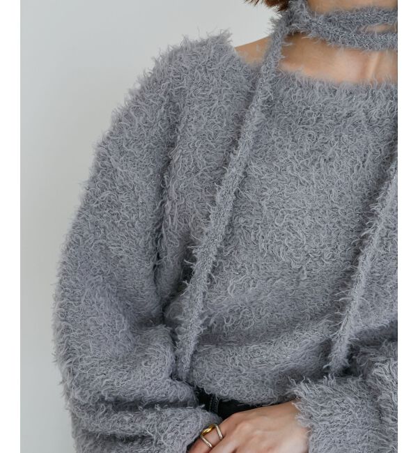 MAJESTICLEGON「チョーカー付きプードルニット」|ニット・セーター|