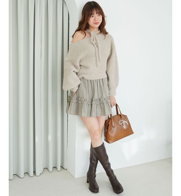 MAJESTICLEGON「チョーカー付きプードルニット」|ニット・セーター|