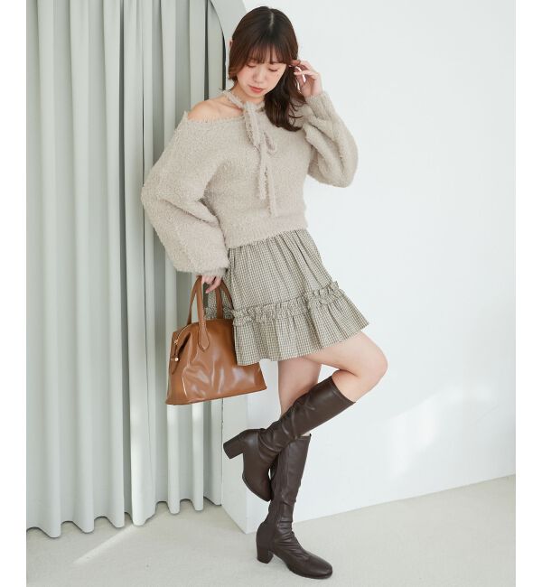 MAJESTICLEGON「チョーカー付きプードルニット」|ニット・セーター|