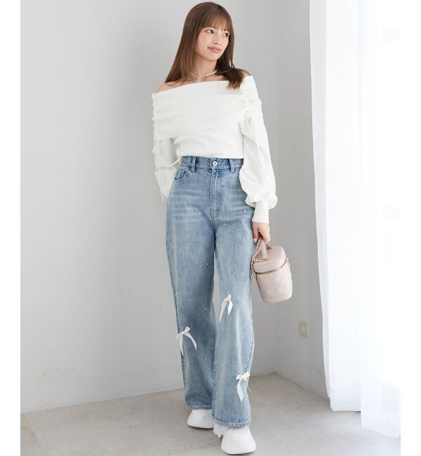 MAJESTICLEGON「ドロストオフショルニット」|ニット・セーター|