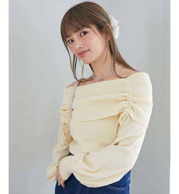 MAJESTICLEGON「ドロストオフショルニット」|ニット・セーター|