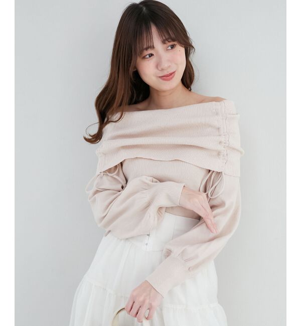 MAJESTICLEGON「ドロストオフショルニット」|ニット・セーター|