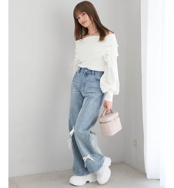 MAJESTICLEGON「ドロストオフショルニット」|ニット・セーター|