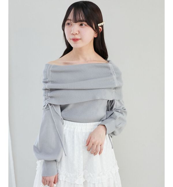 MAJESTICLEGON「ドロストオフショルニット」|ニット・セーター|