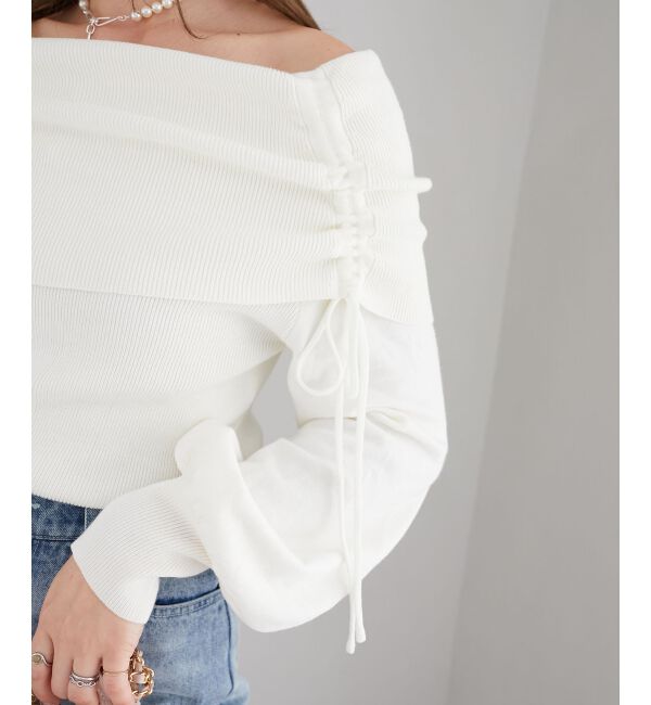 MAJESTICLEGON「ドロストオフショルニット」|ニット・セーター|