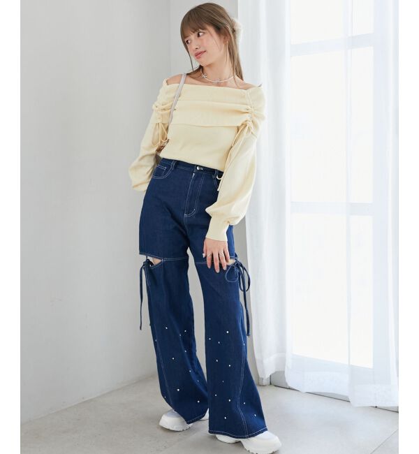 MAJESTICLEGON「ドロストオフショルニット」|ニット・セーター|