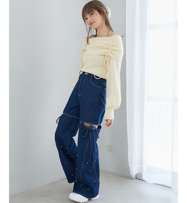 MAJESTICLEGON「ドロストオフショルニット」|ニット・セーター|