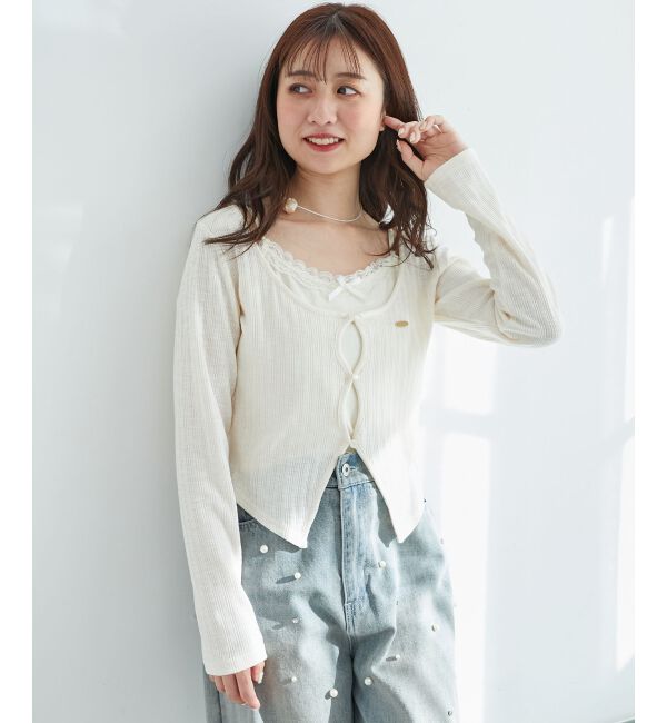  「キャミレイヤードライクカットトップス」|Tシャツ・カットソー|