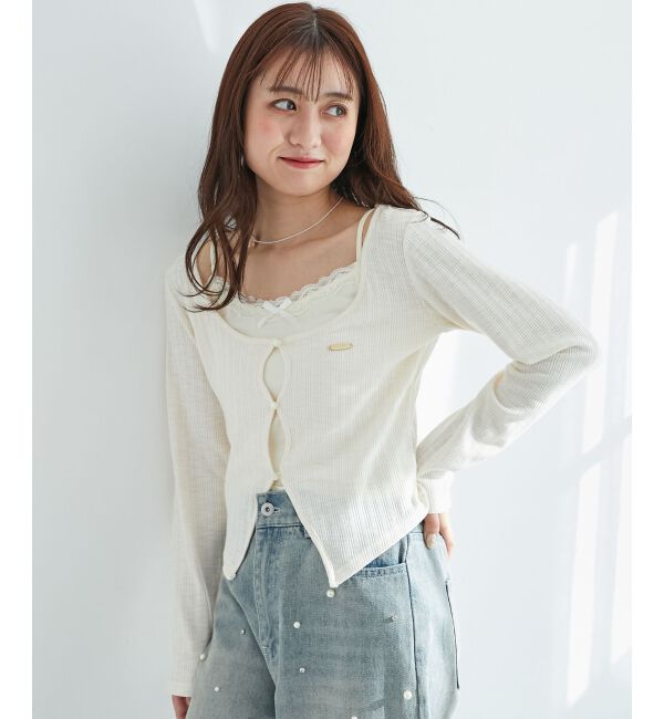  「キャミレイヤードライクカットトップス」|Tシャツ・カットソー|