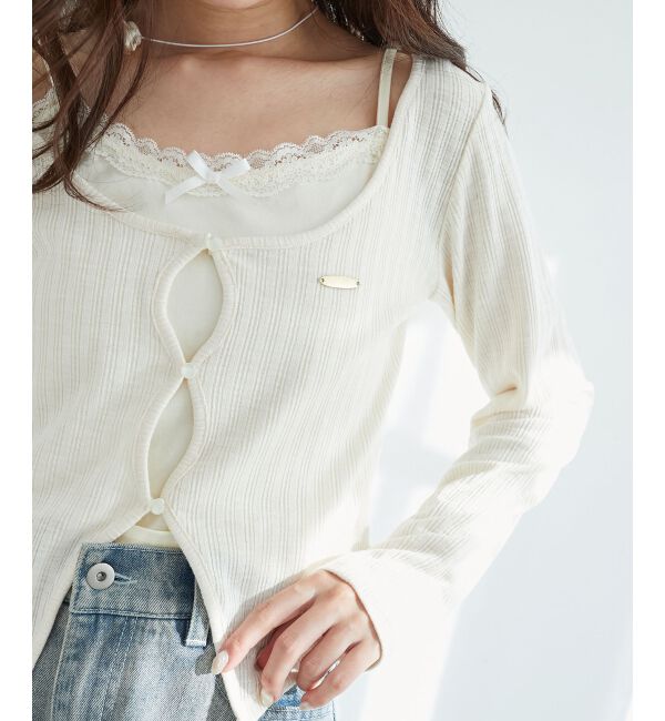  「キャミレイヤードライクカットトップス」|Tシャツ・カットソー|