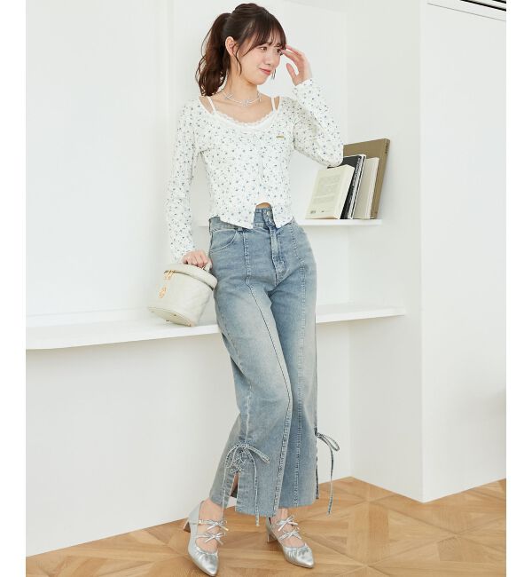  「キャミレイヤードライクカットトップス」|Tシャツ・カットソー|