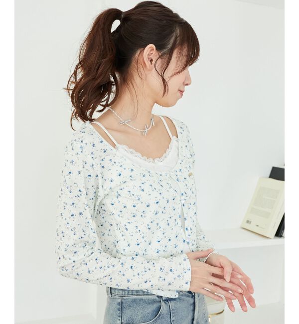  「キャミレイヤードライクカットトップス」|Tシャツ・カットソー|