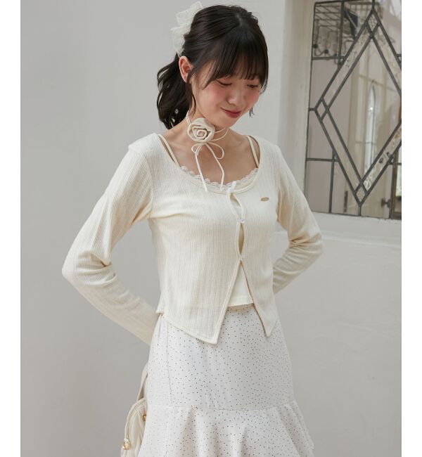  「キャミレイヤードライクカットトップス」|Tシャツ・カットソー|