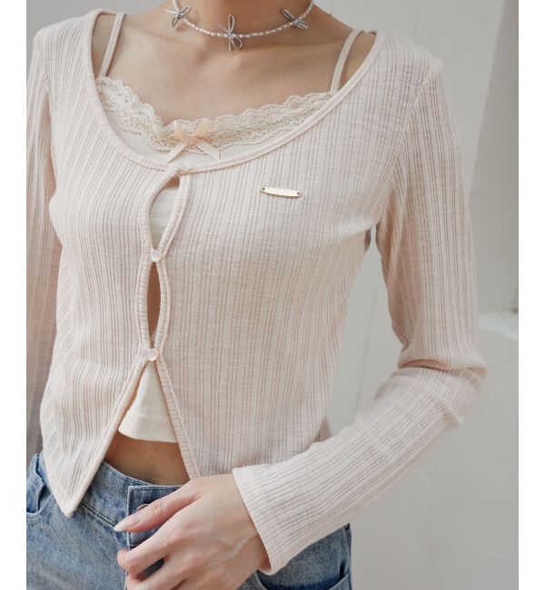  「キャミレイヤードライクカットトップス」|Tシャツ・カットソー|