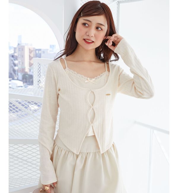  「キャミレイヤードライクカットトップス」|Tシャツ・カットソー|