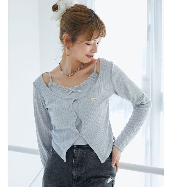  「キャミレイヤードライクカットトップス」|Tシャツ・カットソー|