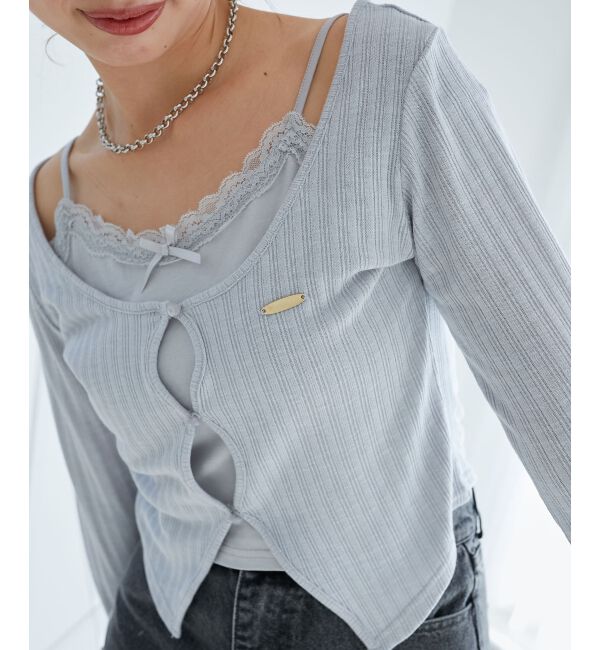  「キャミレイヤードライクカットトップス」|Tシャツ・カットソー|