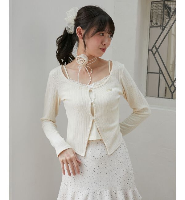  「キャミレイヤードライクカットトップス」|Tシャツ・カットソー|クリーム