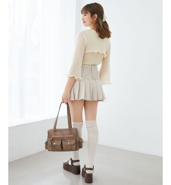  「デコルテオープンメッシュニット」|ニット・セーター|