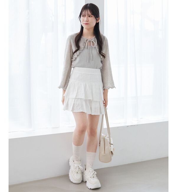  「デコルテオープンメッシュニット」|ニット・セーター|