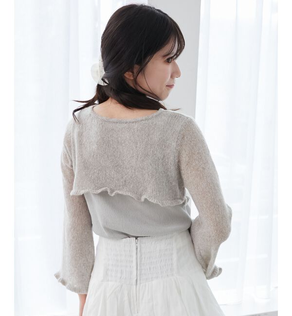  「デコルテオープンメッシュニット」|ニット・セーター|