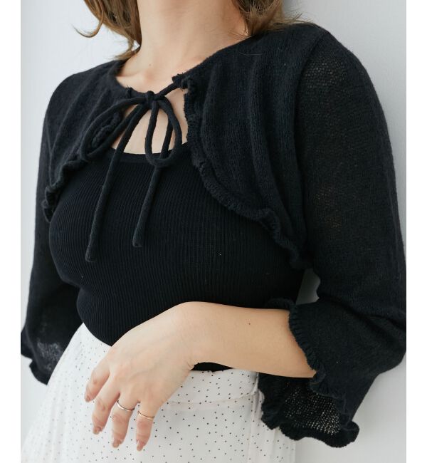  「デコルテオープンメッシュニット」|ニット・セーター|