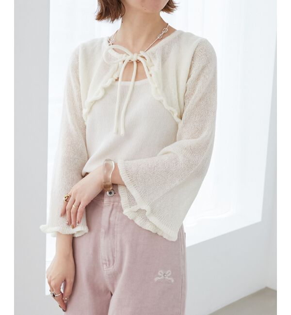  「デコルテオープンメッシュニット」|ニット・セーター|