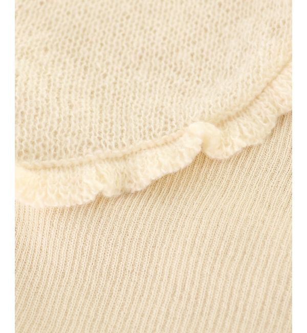  「デコルテオープンメッシュニット」|ニット・セーター|