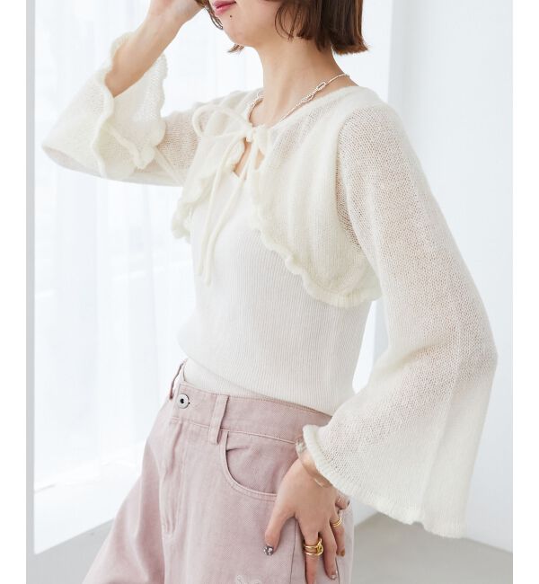  「デコルテオープンメッシュニット」|ニット・セーター|