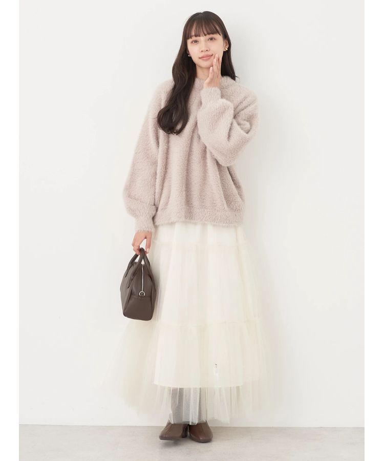 earth music&ecology「ロングシャギーハイネックプルオーバー」|ニット・セーター|