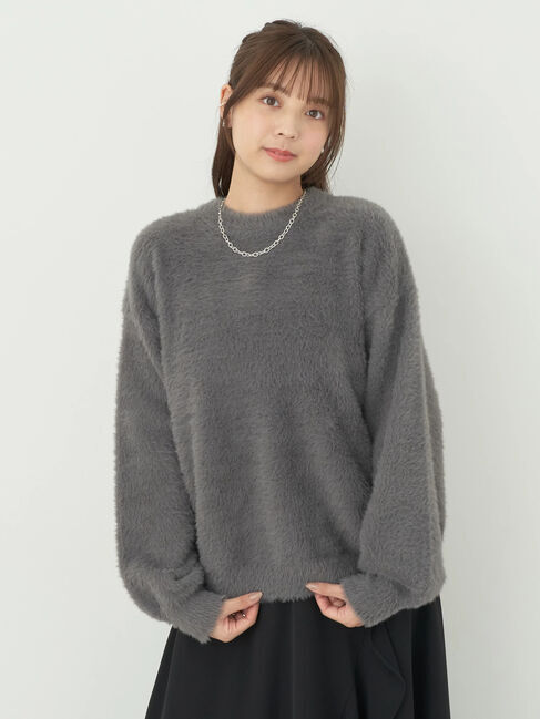 earth music&ecology「ロングシャギーハイネックプルオーバー」|ニット・セーター|
