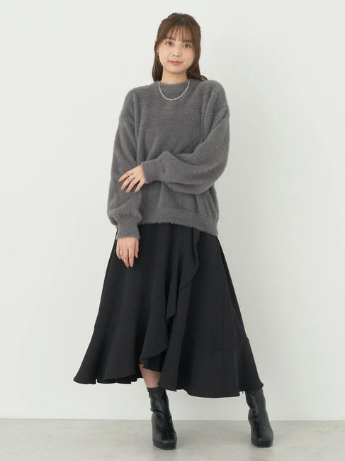 earth music&ecology「ロングシャギーハイネックプルオーバー」|ニット・セーター|