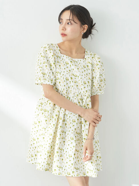 earth music&ecology「フラワーミニワンピース」|ワンピース|