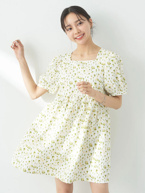 earth music&ecology「フラワーミニワンピース」|ワンピース|